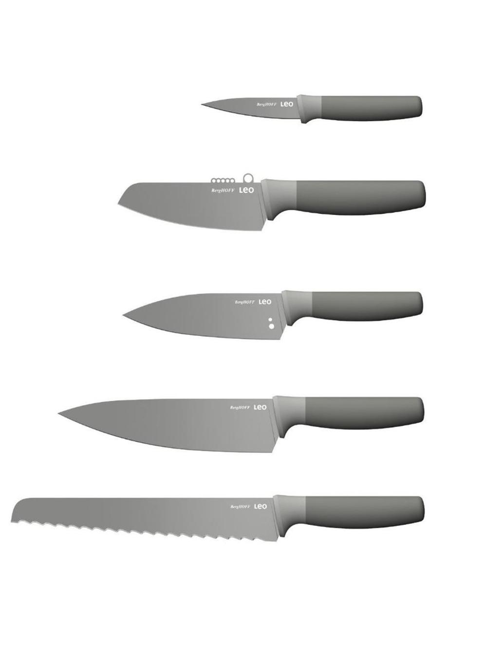 Набор ножей BergHOFF Balance Leo, нержавеющая сталь, нескользящие ручки, 6 шт 1