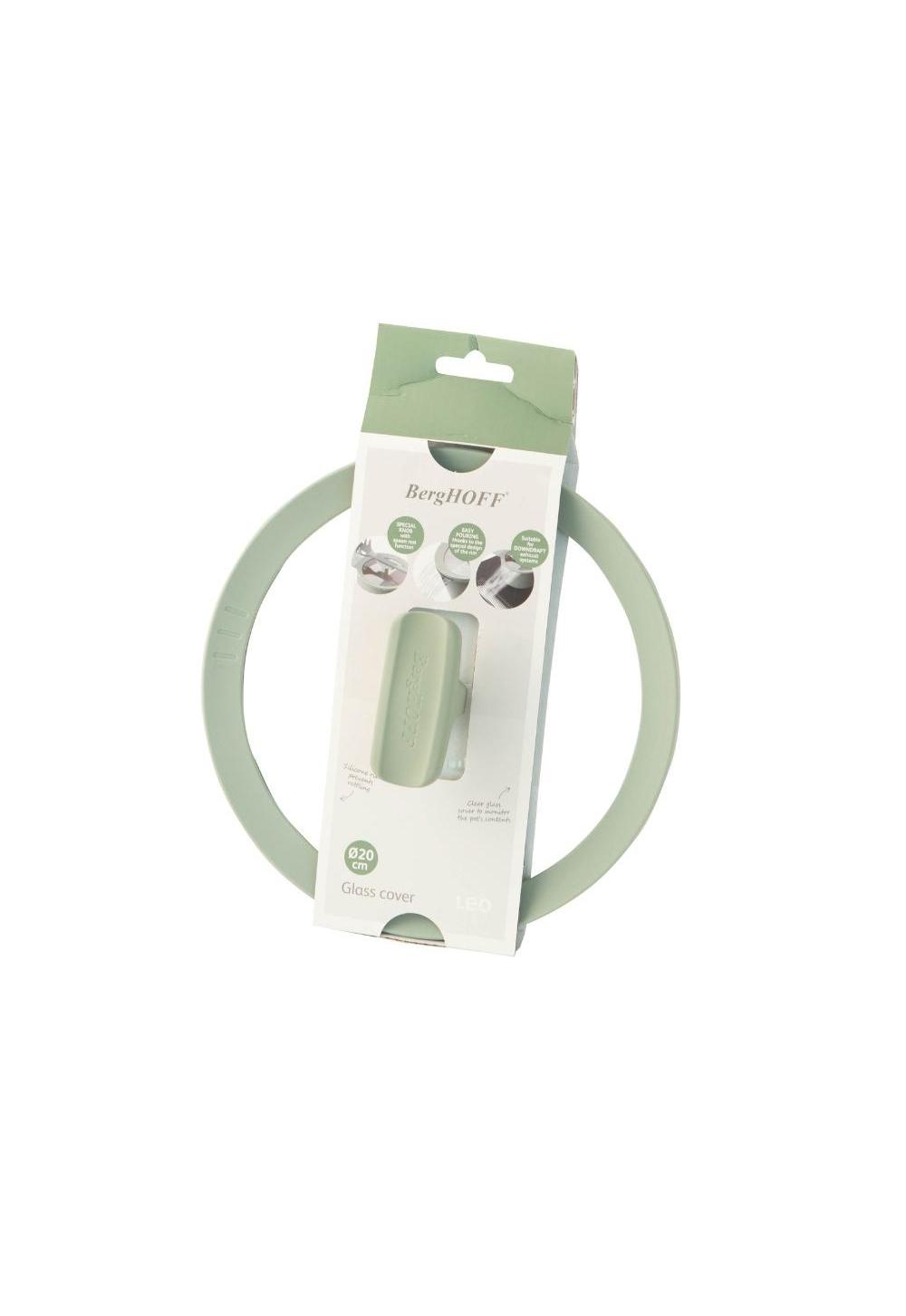 BergHOFF Leo Balance Sage qopqog'i, shisha, silikonli, yashil, 20 sm 2
