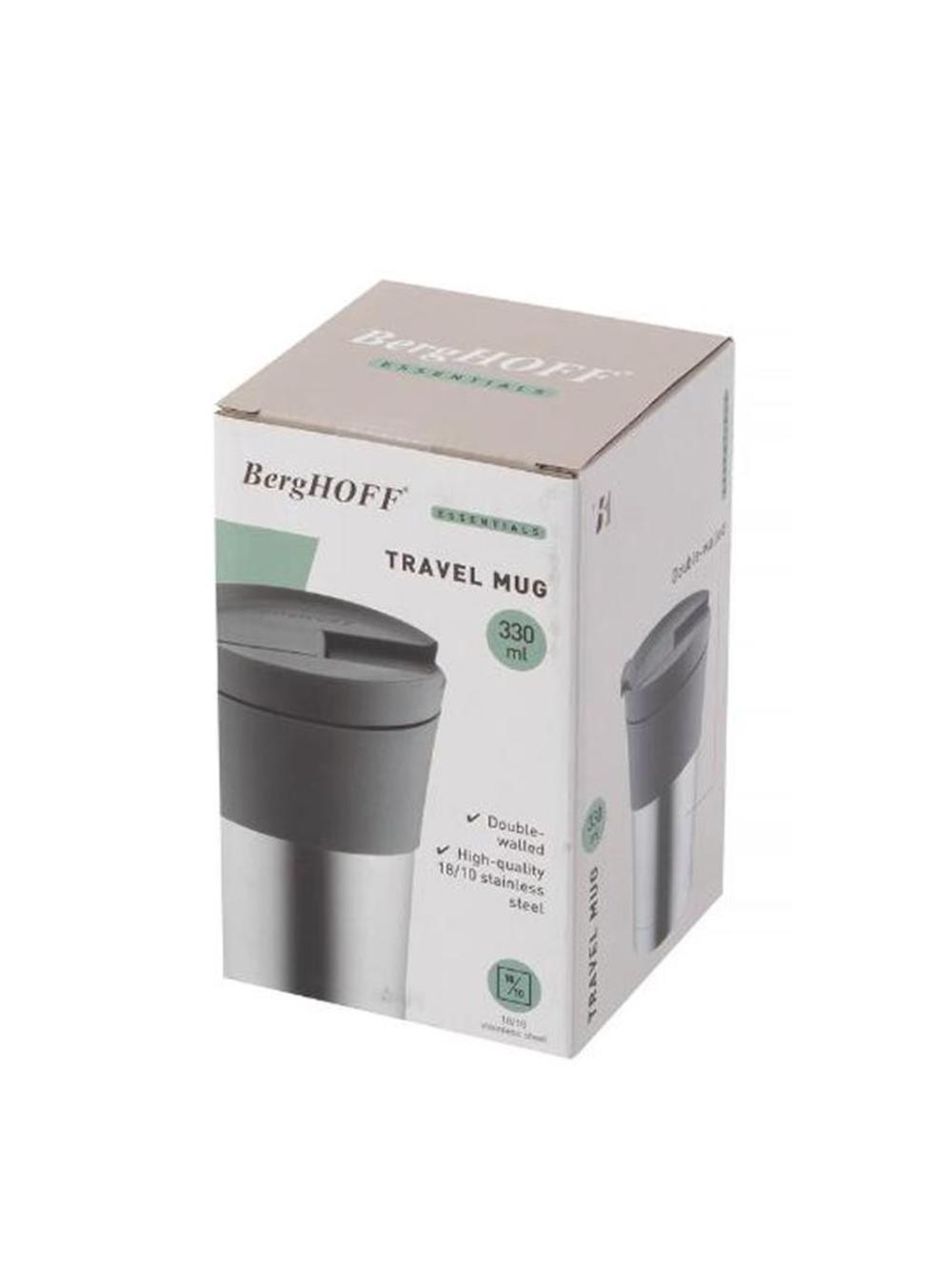 BergHOFF "Essentials Travel mug" termokrujkasi, po'lat, kulrang, 330 ml. 5
