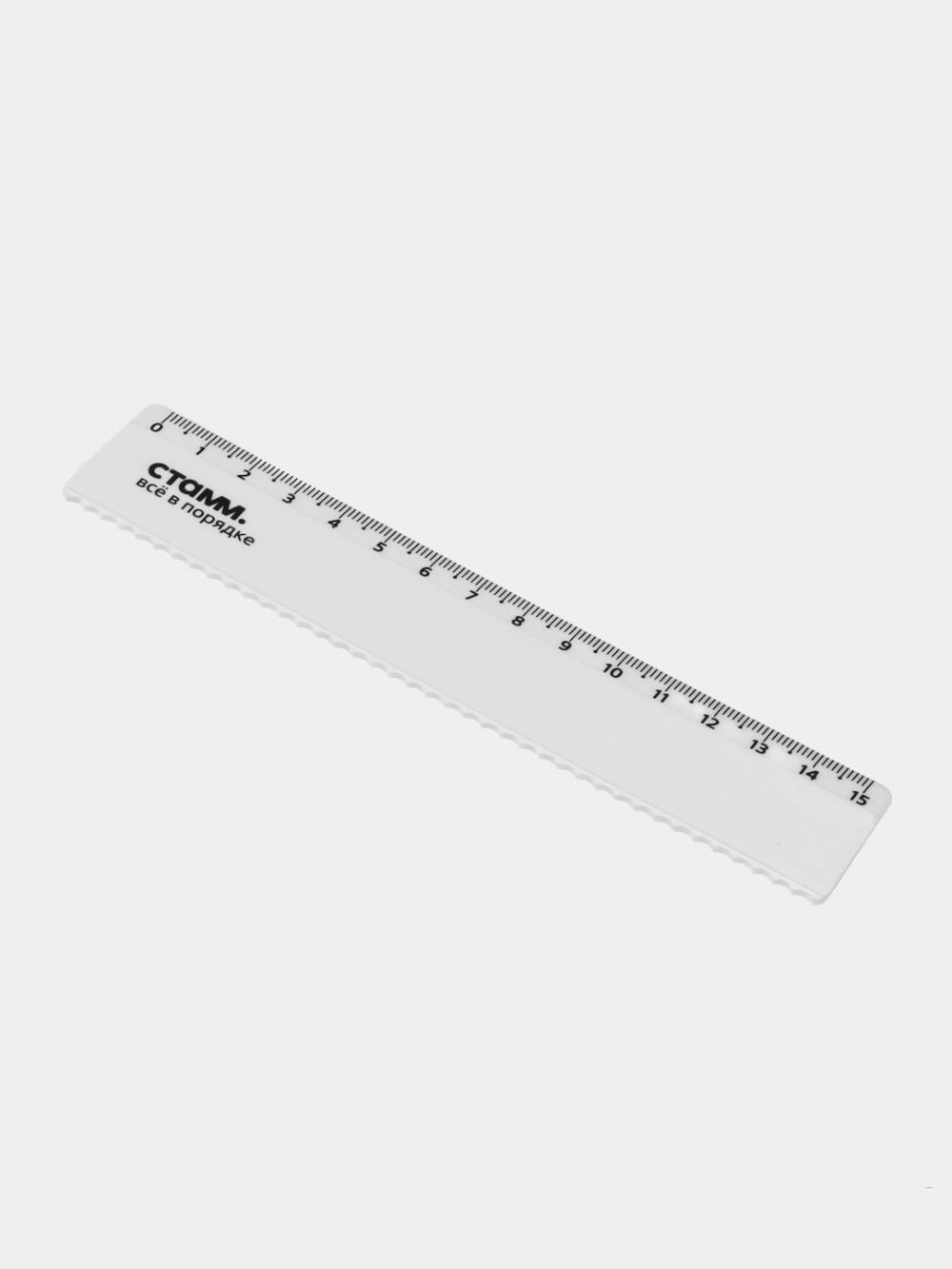 Lineyka 15sm STAMM, plastik, uchburchak, shaffof, rangsiz, yevropodves LN-31234 1