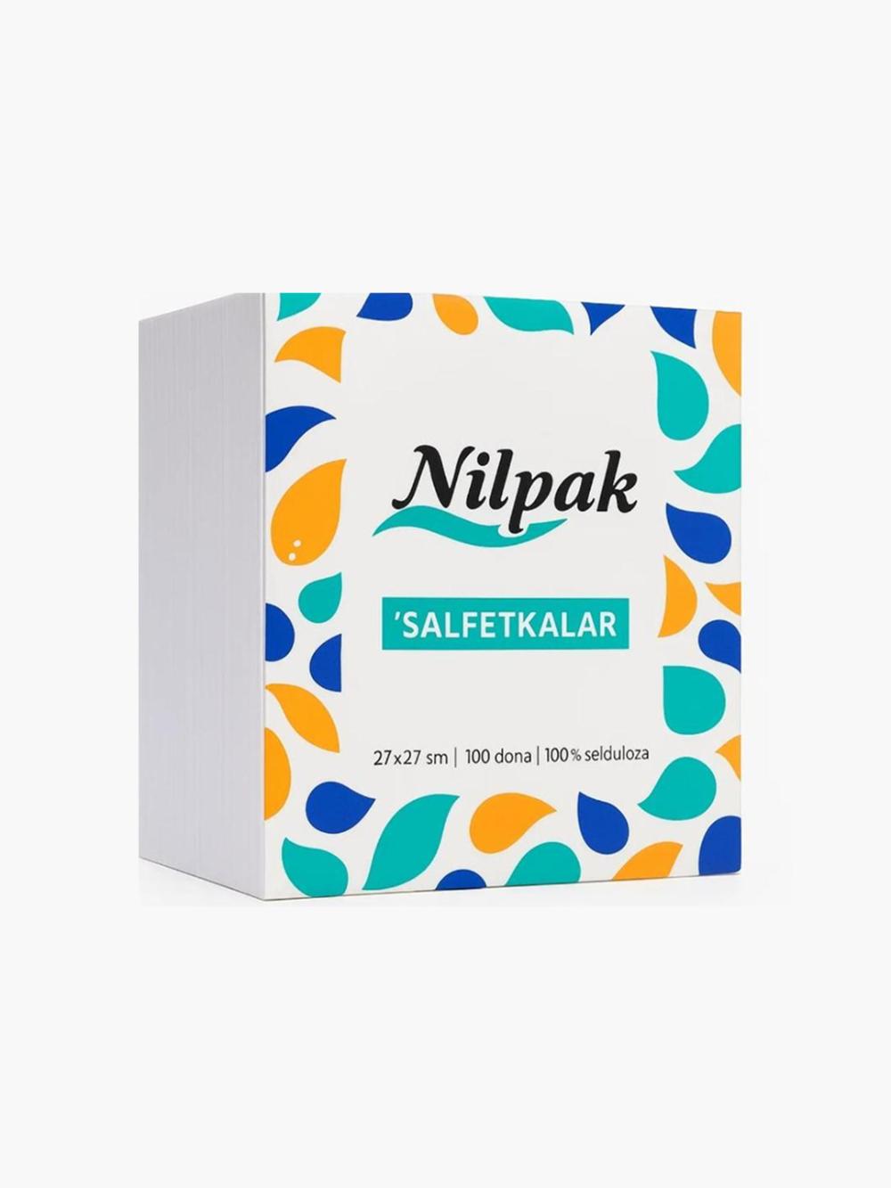 Salfetkalar "Nilpak" (100 dona) 27 * 27 sm, Minimal buyurtma 40 qadoq, Narx 1 qadoq uchun ko'rsatilgan 1