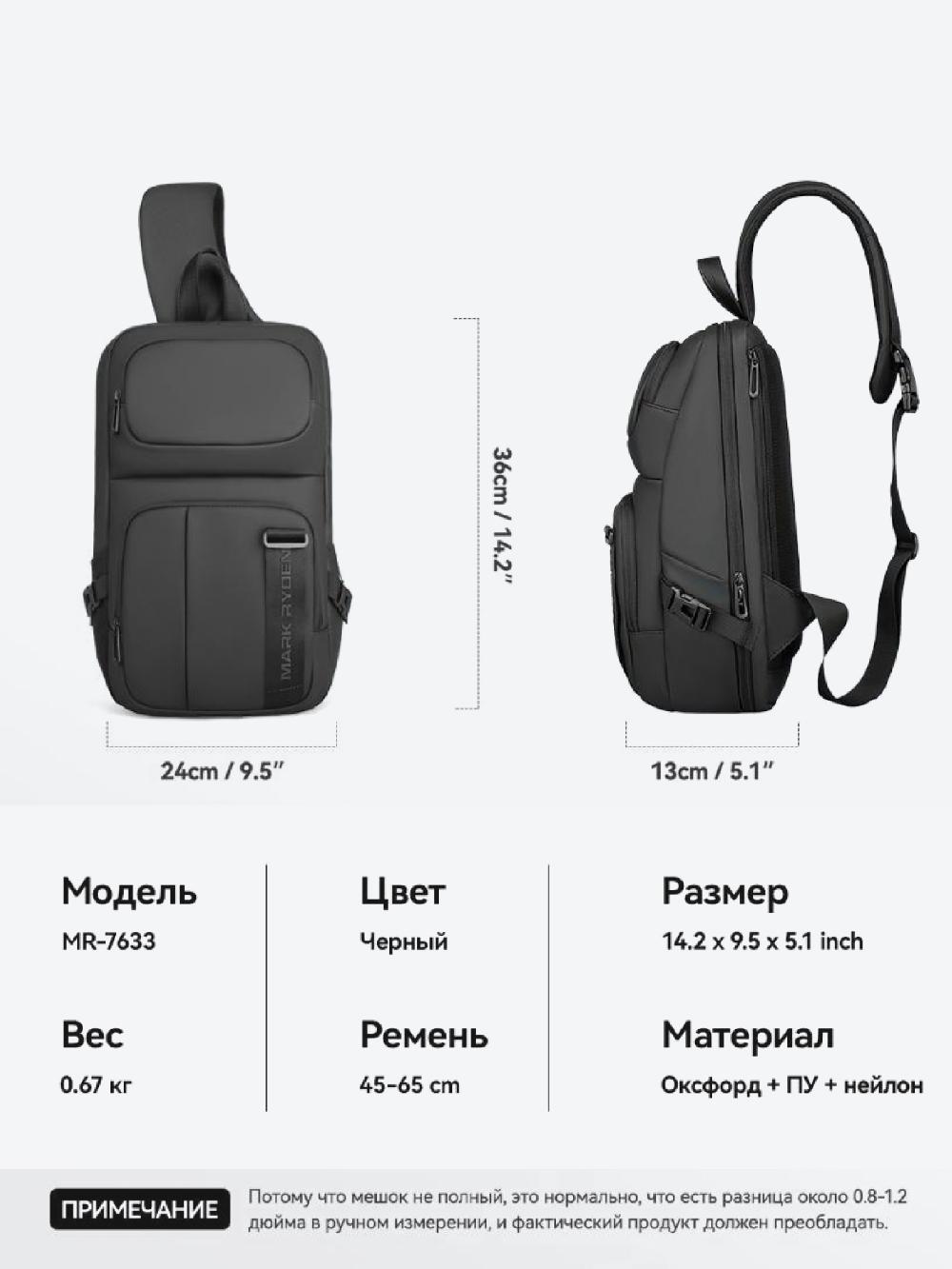 Мини-рюкзак Mark Ryden MR7633 c RFID защитой, сумка через плечо 2