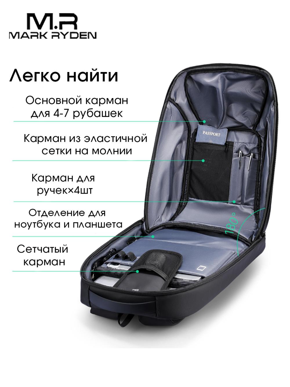 Городской рюкзак Mark Ryden MR4313, для ноутбука 15,6", для учебы, мужская и женская сумка, Oxford 11