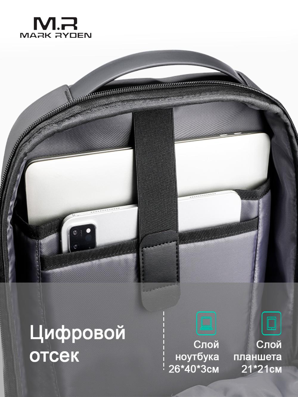 Бизнес-рюкзак Mark Ryden MR2408 для ноутбука 15,6", унисекс Серый 5