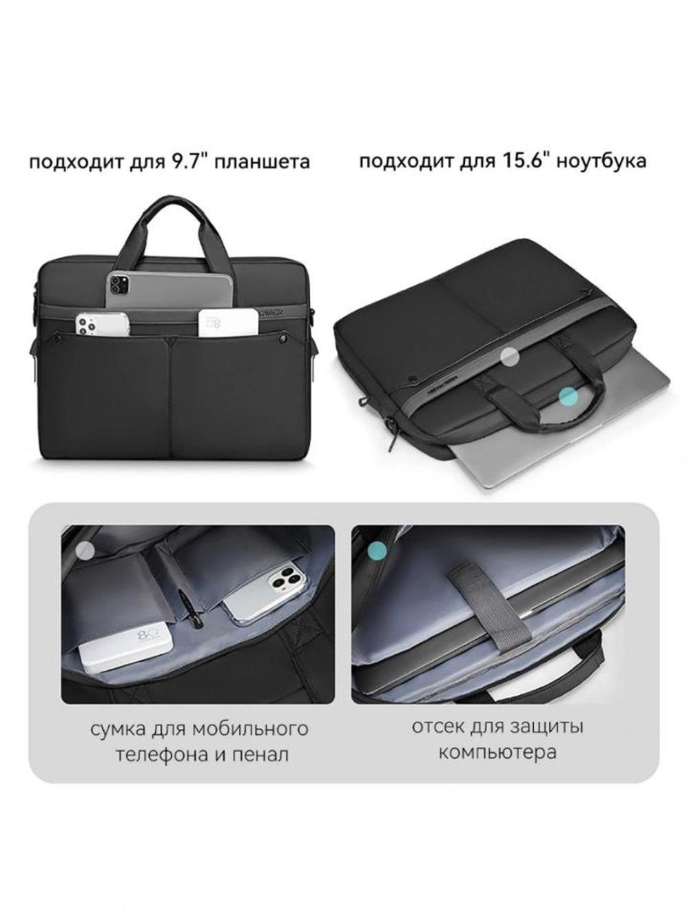 Noutbuk va Macbook sumka Mark Ryden MR8001, biznes, yelkali sumka erkaklar uchun, Oxford 15.6" 5