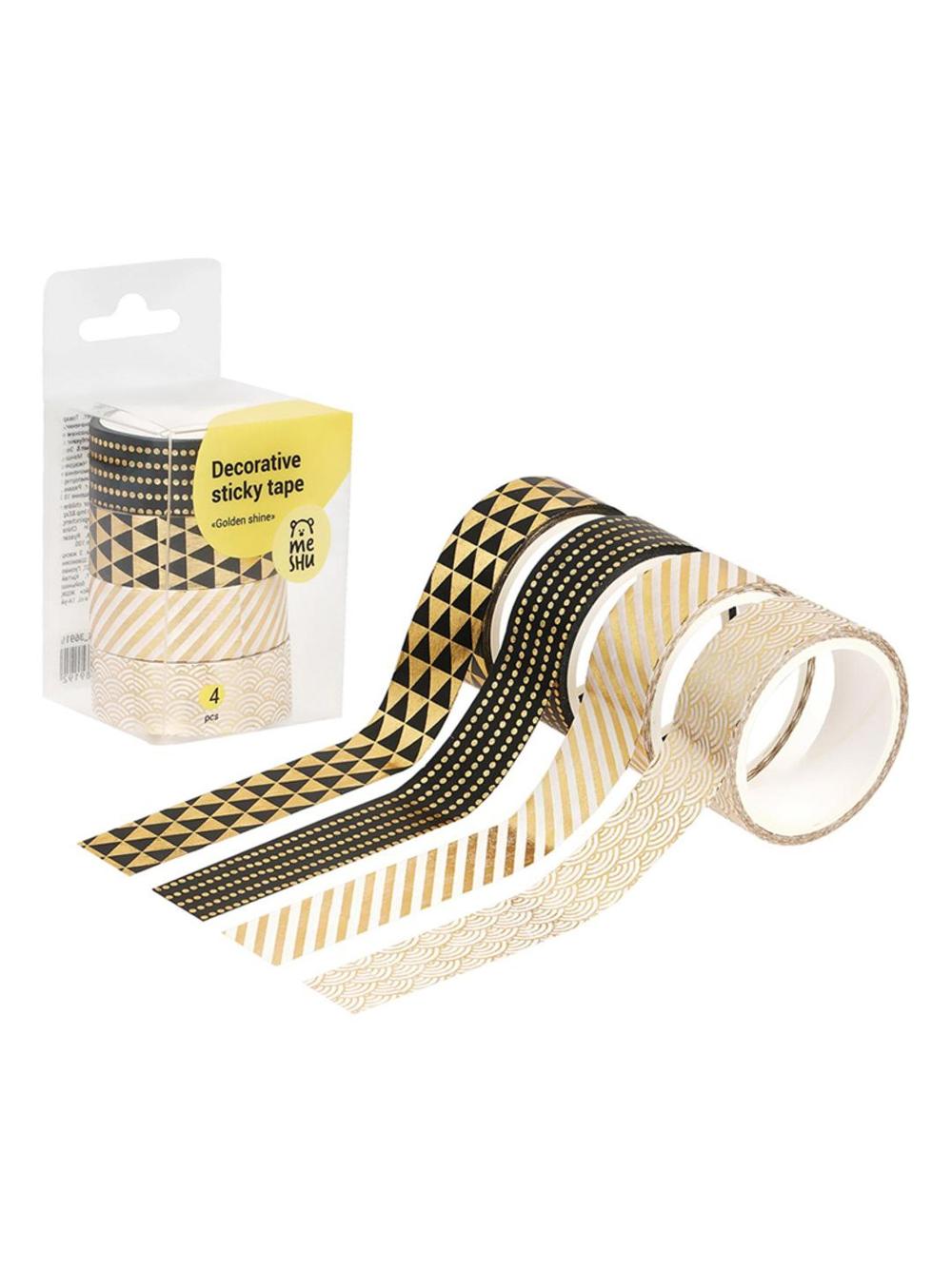 Набор клейких декоративных лент MESHU "Golden shine", 4шт MS_36919 1