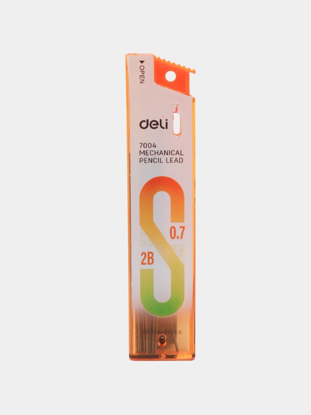 Грифель 0,7мм 2В 20шт 7004 Deli 7004 1