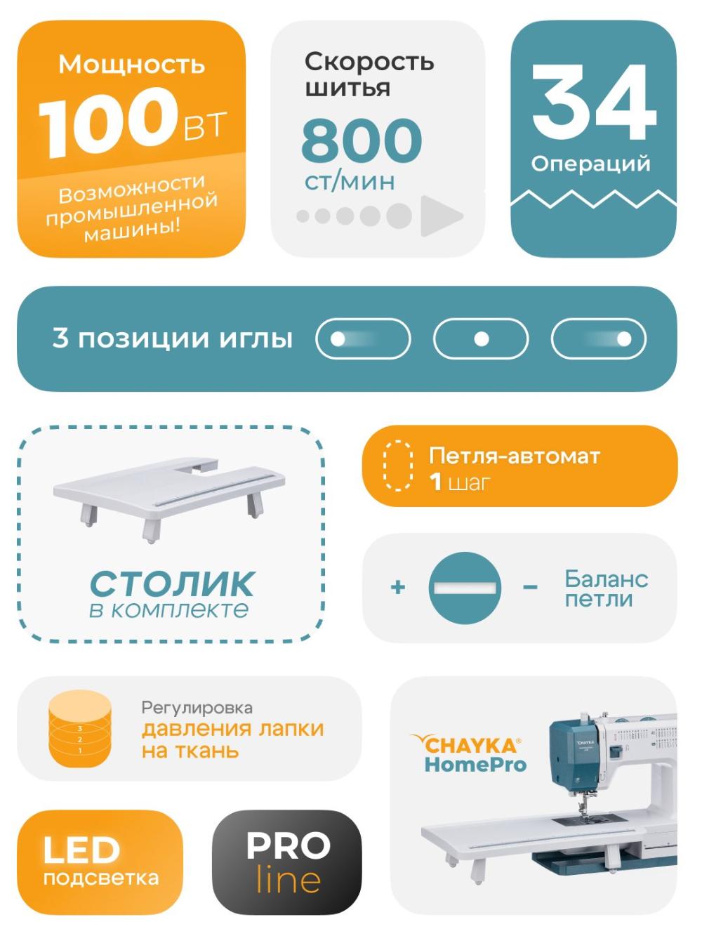 Tikuv mashinasi CHAYKA HomePro 14