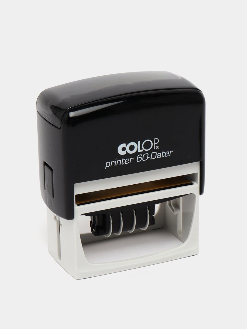 Датер+штамп Printer 60 Dater D04 анг.  (чр/сн) Colop 37*76 мм. (7 строк) 101216 1