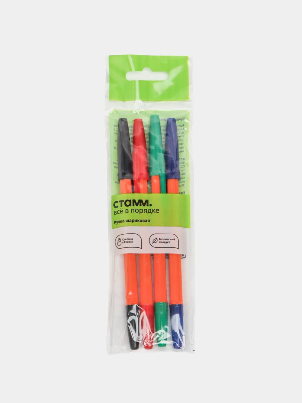 Sharikli ruchkalar to'plami STAMM "Optima" 4 dona, 04 rang, 1,0mm, to'q sariq korpus, yevropodvesli paket RSH-30431-4 1