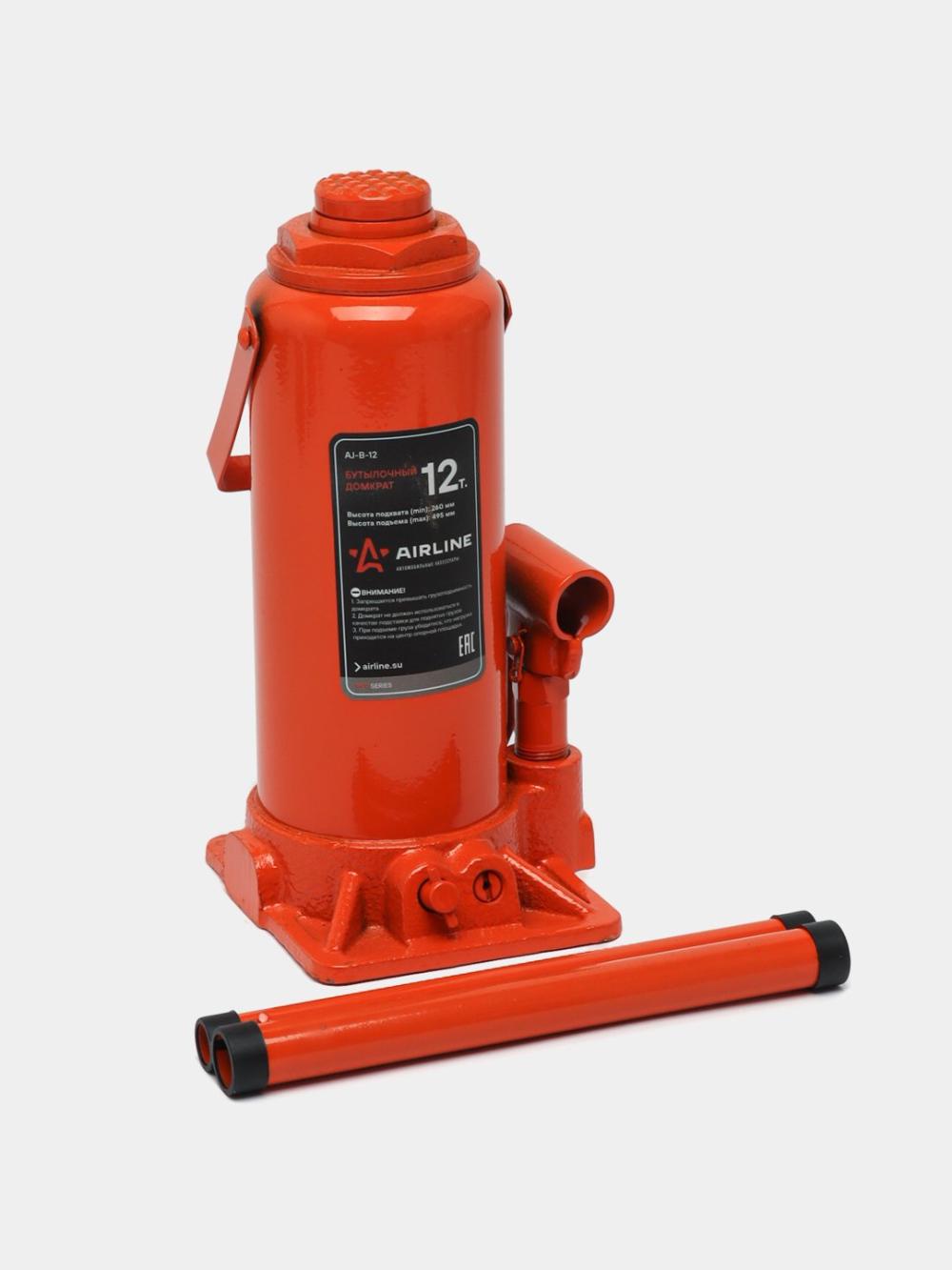 Домкрат бутылочный 12т PRO (MIN - 260 мм, MAX - 495 мм) (AJ-B-12) 1