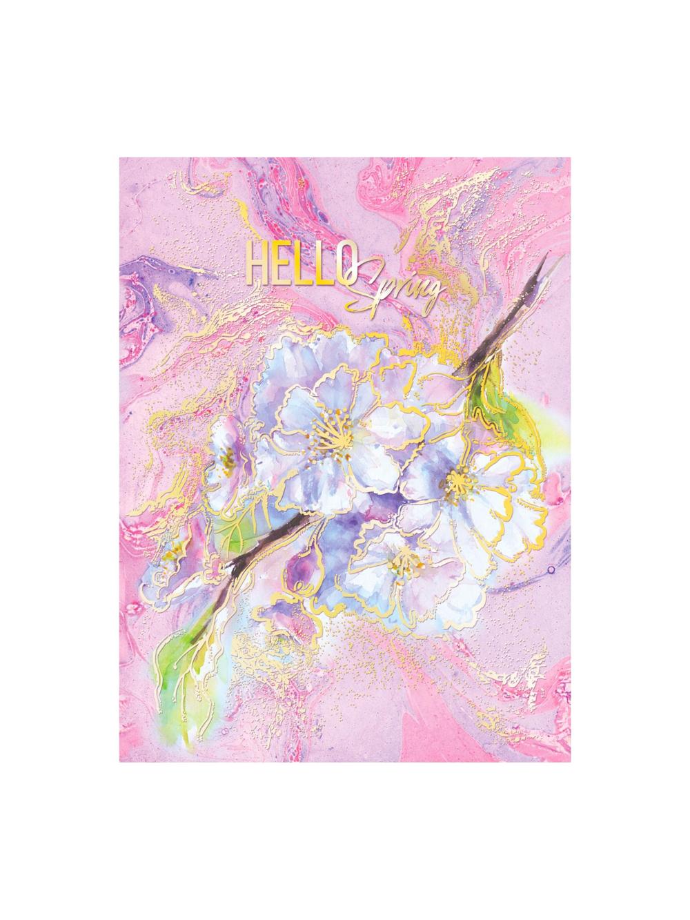 Тетрадь на кольцах, А5, 160 листов, BG "Hello spring", матовая ламинация, голографическая фольга, ТТ5к160_лм_тгф_1 1