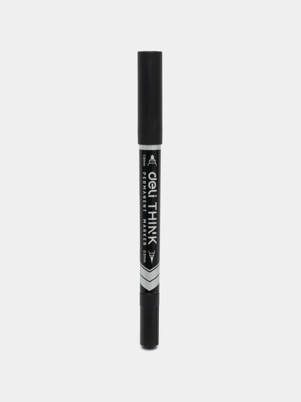 Permanent marker 2 tomonlama (qora) U211-BK Deli 211-BK-U 1