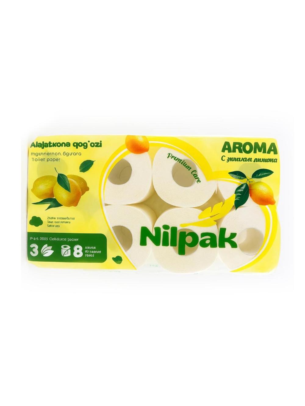 Tualet qog‘ozi “Nilpak” (8 dona) AROMA. Minimal buyurtma 10 ta qadoq. Narx 1 qadoq uchun ko‘rsatilgan 2