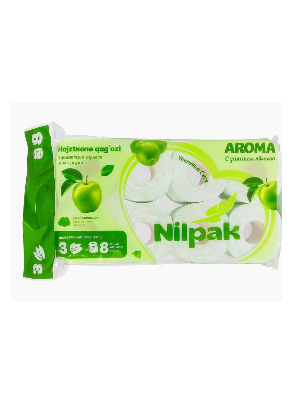 Tualet qog‘ozi “Nilpak” (8 dona) AROMA. Minimal buyurtma 10 ta qadoq. Narx 1 qadoq uchun ko‘rsatilgan 4