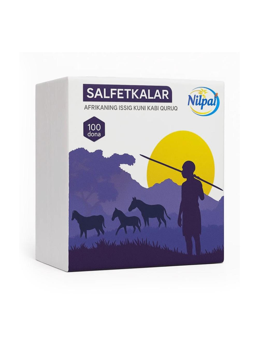 Salfetkalar "Nilpak" (100 dona) 27*29 sm, minimal buyurtma 40 qadoq, Narx 1 qadoq uchun ko'rsatilgan 1