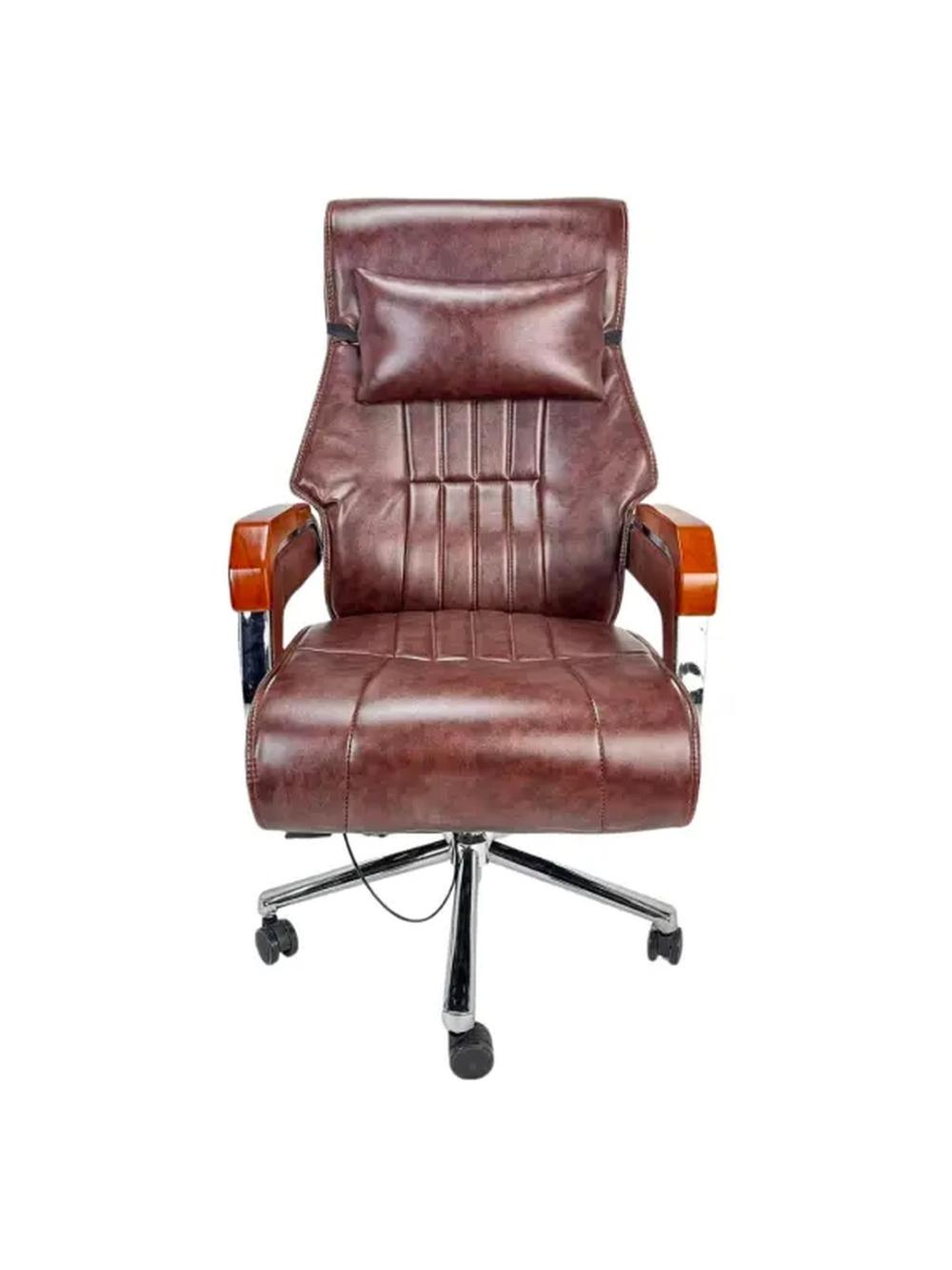 Руководительское кресло с деревянными подлокотниками VERLION BROWN 2