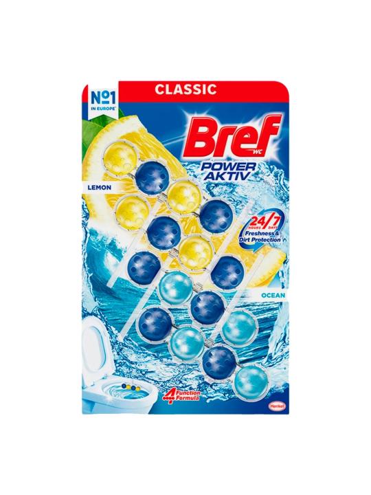 Товар - “Туалетный блок Bref Power Aktiv, Lemon/Ocean, 4x50 г”