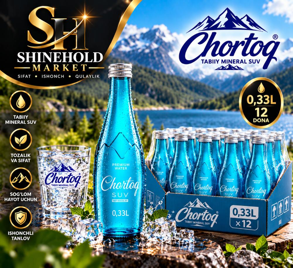 Премиальная артезианская вода Chortoq Premium Still негазированная в ст/б 0,33л 3