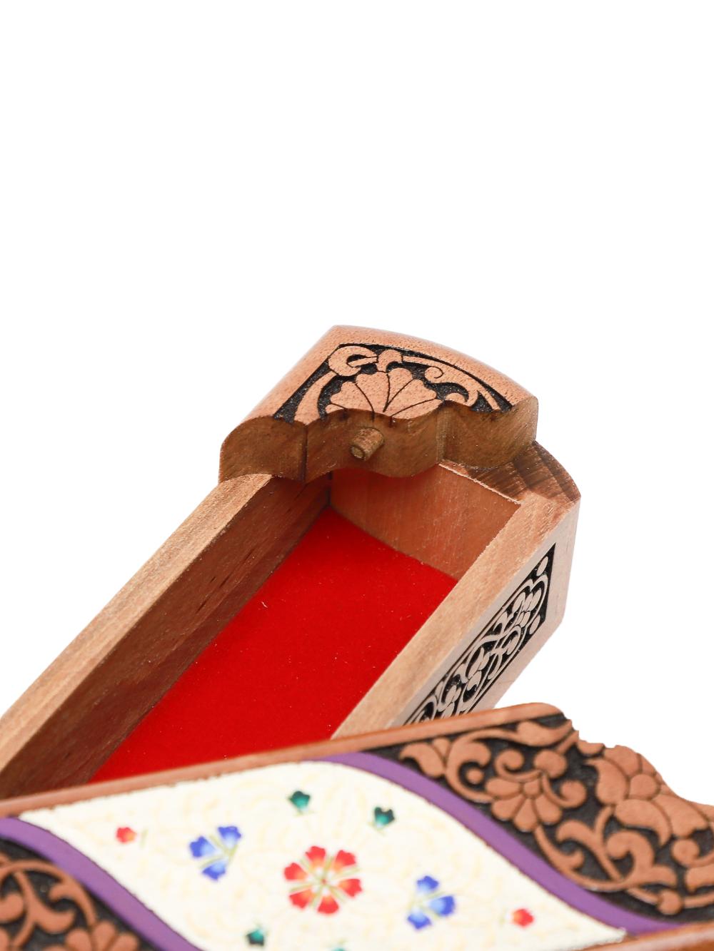 Suvenir yog'och shkatulka, yong'oq, o'yma va naqqoshlik, 146×48×45 mm 4