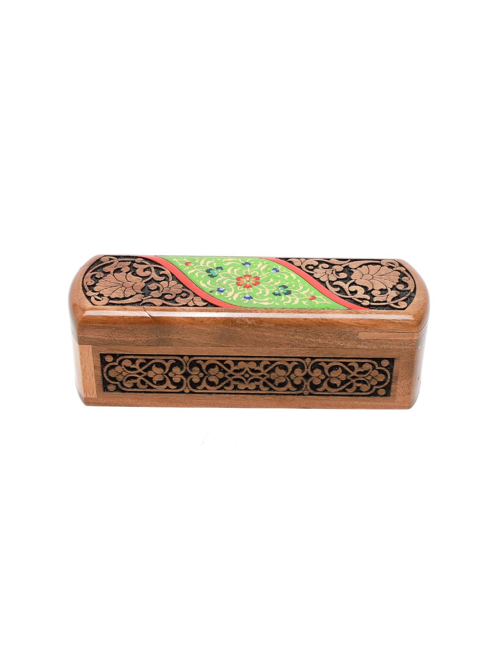 Suvenir yog'och shkatulka, yong'oq, o'yma va naqqoshlik, 146×48×45 mm 1
