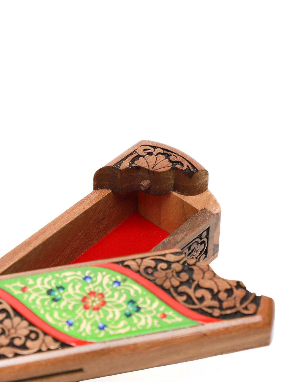 Suvenir yog'och shkatulka, yong'oq, o'yma va naqqoshlik, 146×48×45 mm 4