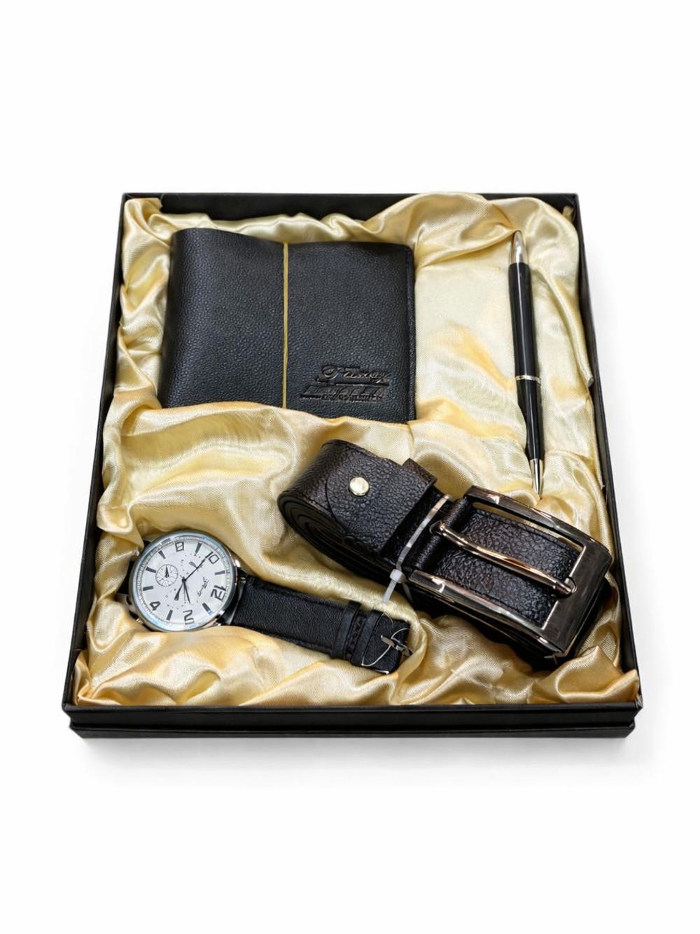 "Classic Gentleman" erkaklar sovg'a to'plami: soat, charm kamar, hamyon va ruchka 1