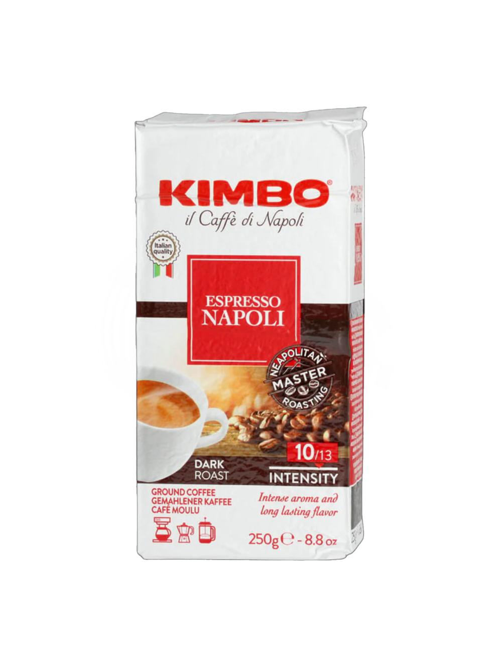 KIMBO ESPRESSO NAPOLI 250 g GRND Kimbo Espresso Napoli vakuum qadoqdagi qahva, maydalangan, kuchli ta’mli, o‘rtacha darajada qovurilgan, 10/13, 250 g, 010103 1