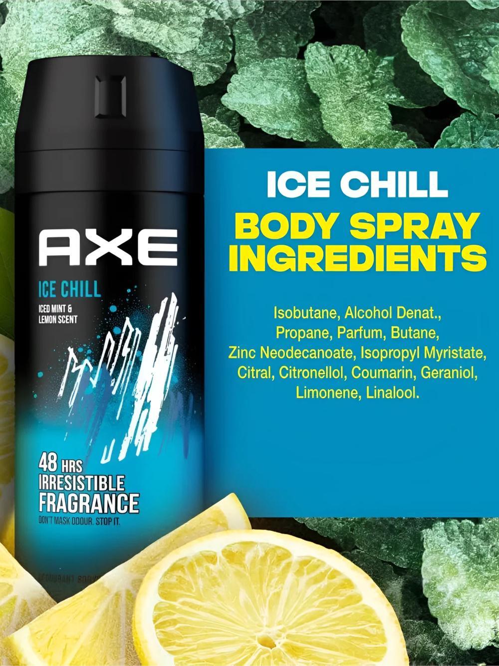 Axe Дезодорант мужской спрей парфюмированный защита от запаха пота 48 часов, 150 мл. Ice chill 1