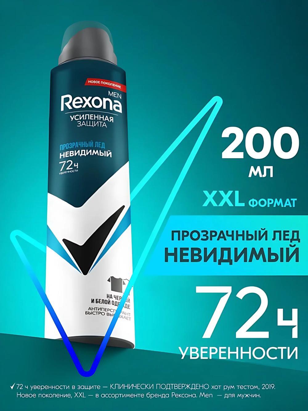 Rexona Men Антиперспирант дезодарант мужской спрей 200мл. Аромат: Прозрачный лед. 1