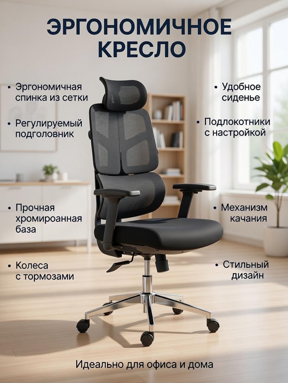 Ofislar uchun ergonomik ofis kreslosi MILAN 1