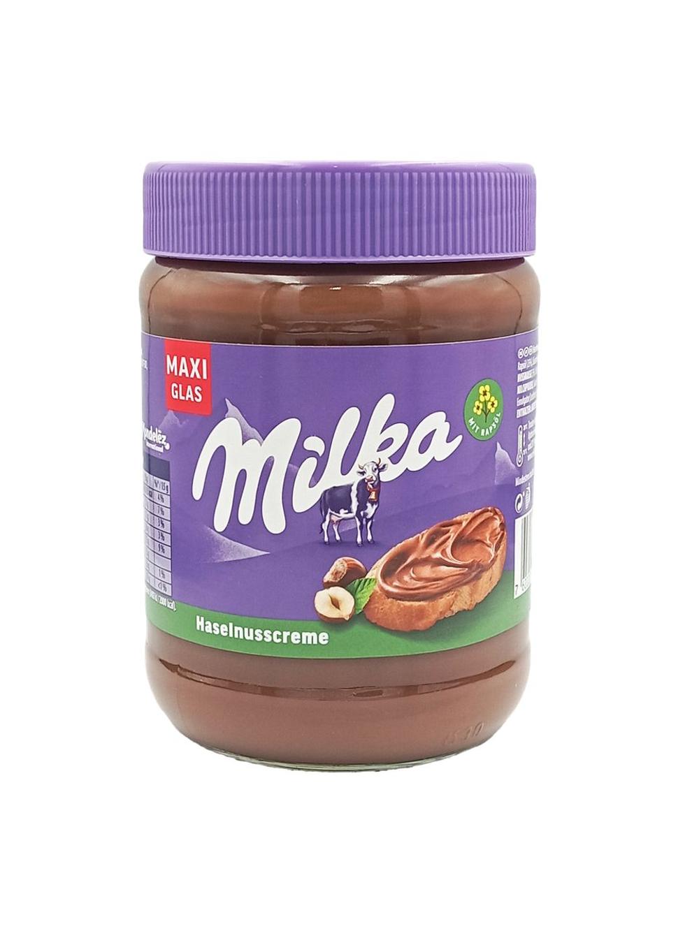 MILKA ореховая паста с добавлением какао, 600 г, стеклянная банка 1