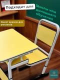 Детская регулируемая парта со стулом, школьный, металлический стол, для дома и учебы 2