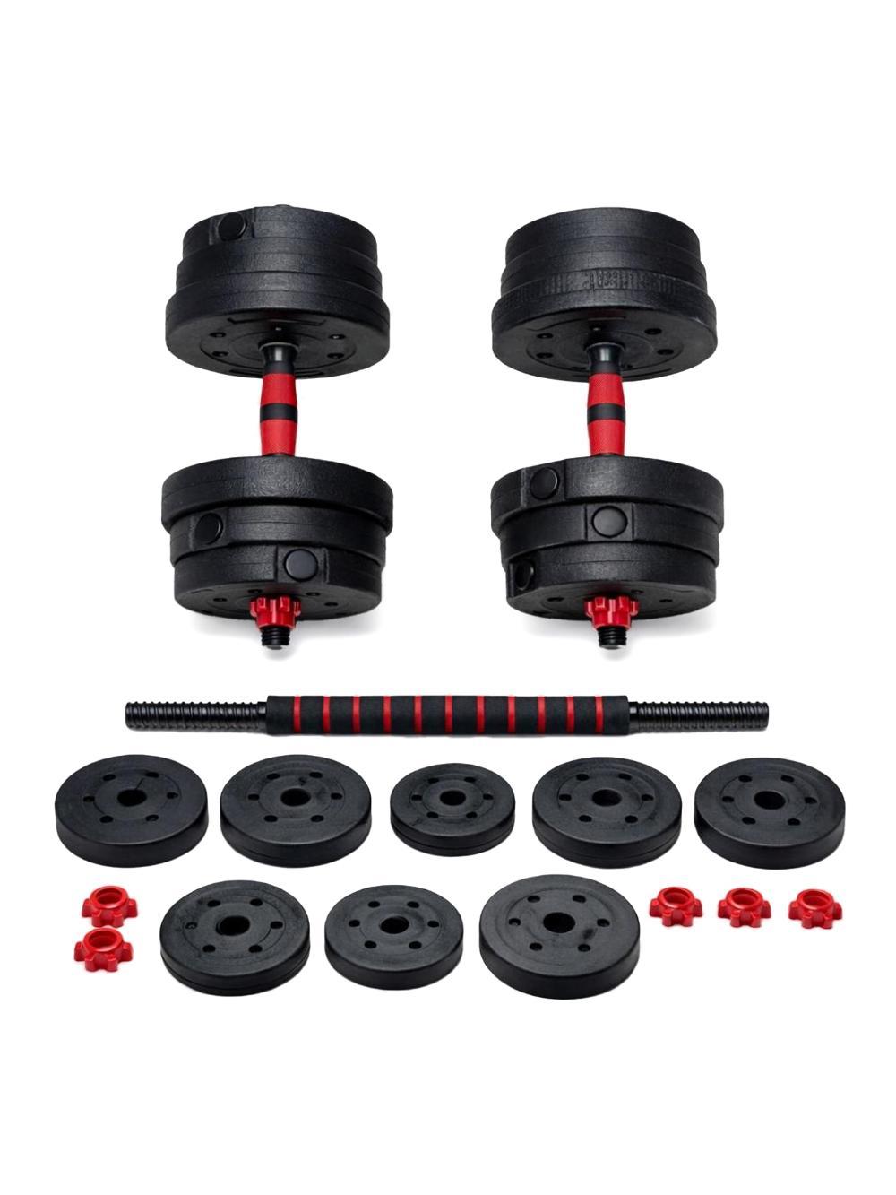 20 kg ajratiladigan gantel / shtanga to‘plami (qora) 1