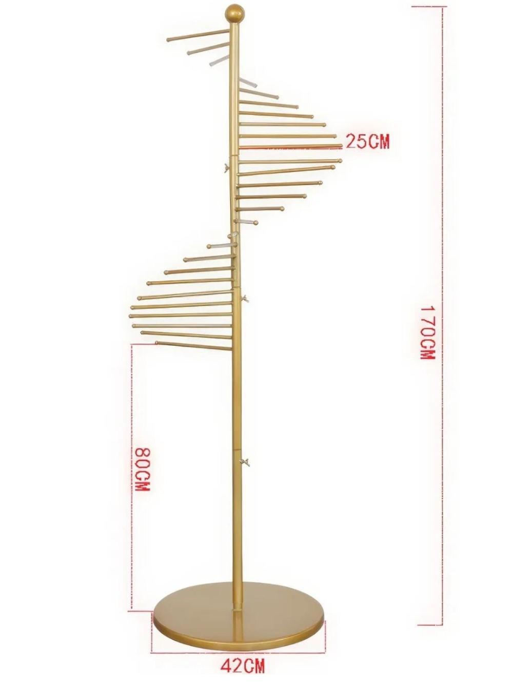 Spiral dizaynli polga qo‘yiladigan kiyim ilgichi — tartib va joy tejalishi 170 sm 2