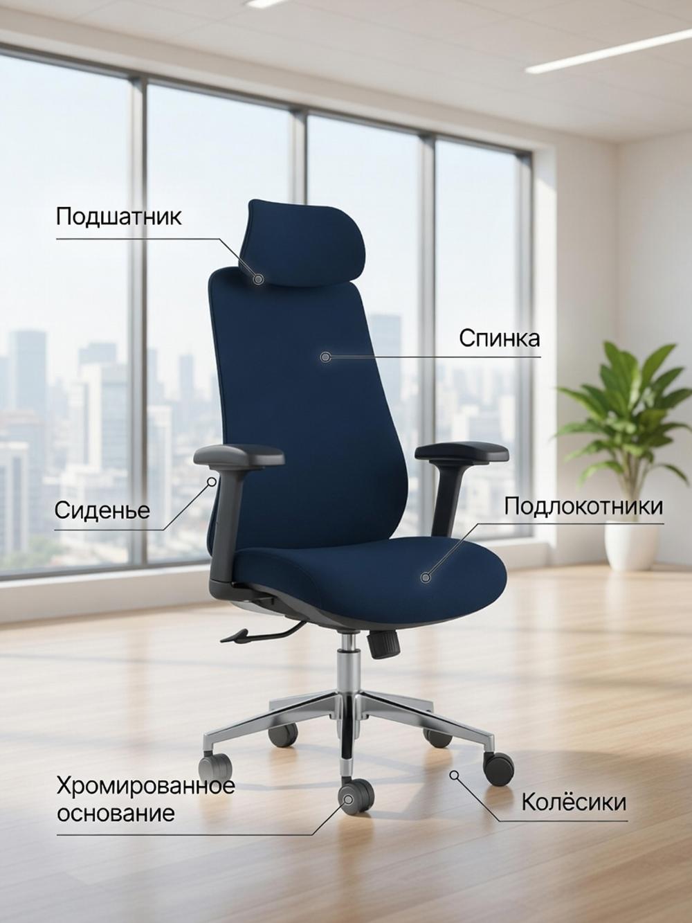 Ofislar uchun ergonomik ofis kreslosi LUNA BLUE 1
