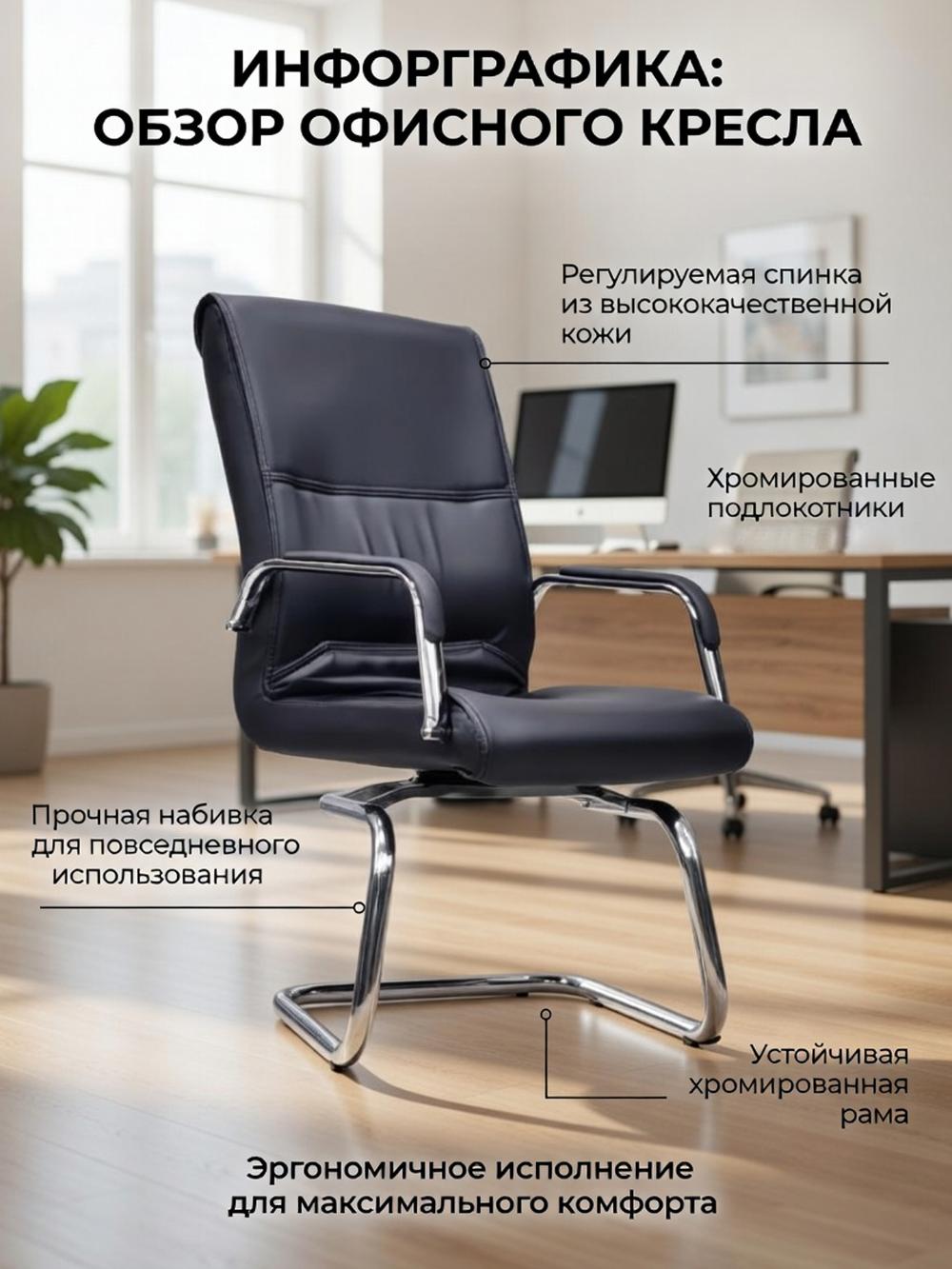 Посетительское кресло из искусственной кожи MECA 1