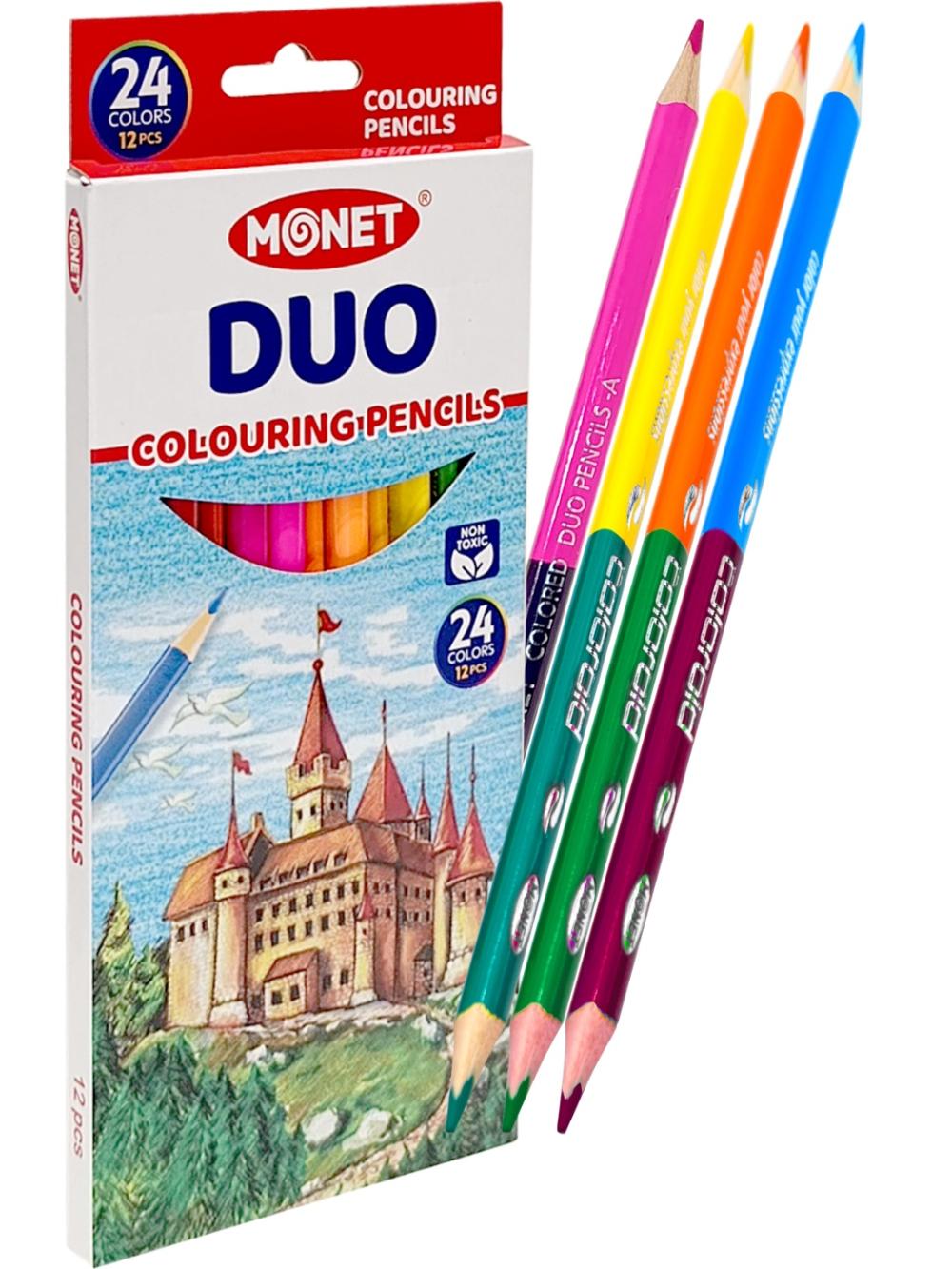 Цветные карандаши Monet Duo 12/24 цветов MCL007 (1\240), цена указана за 1 упаковку, минимальный заказ 1 упаковка 1