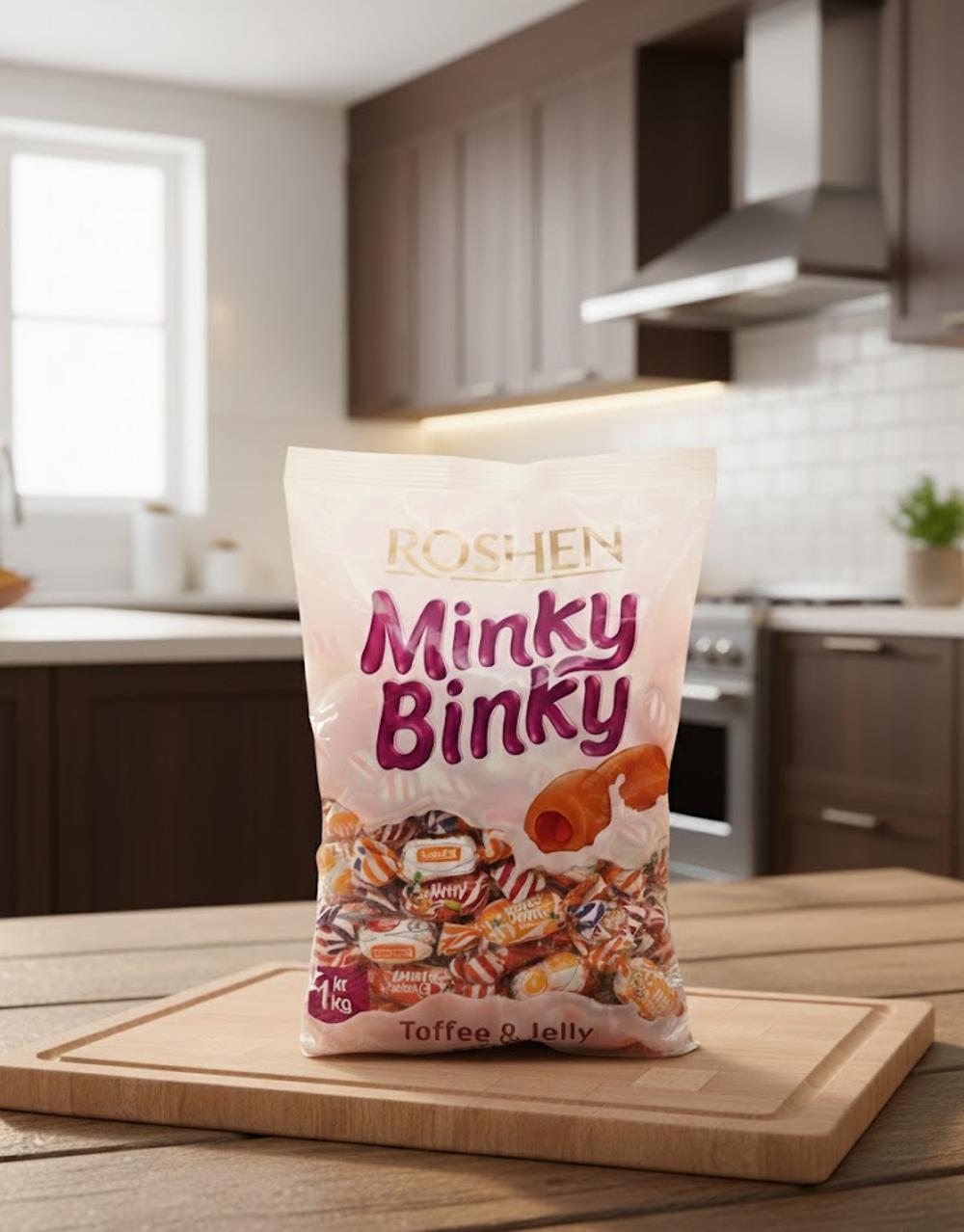 Ирис Roshen Minky Binky с желейной начинкой, 1 КГ. Цена указана за 1 КГ, Минимальный заказ 2КГ. 1