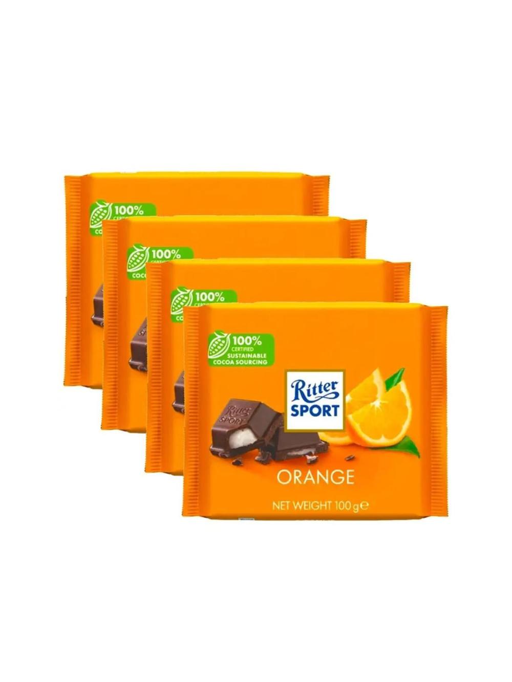 Ritter Sport "Yorqin Apelsin" Qorong‘i shokolad pomadkali nachinkali 100 g, Minimal buyurtma 1 ta paket, har bir paketda 12 dona, narxi bir birlik uchun. 1