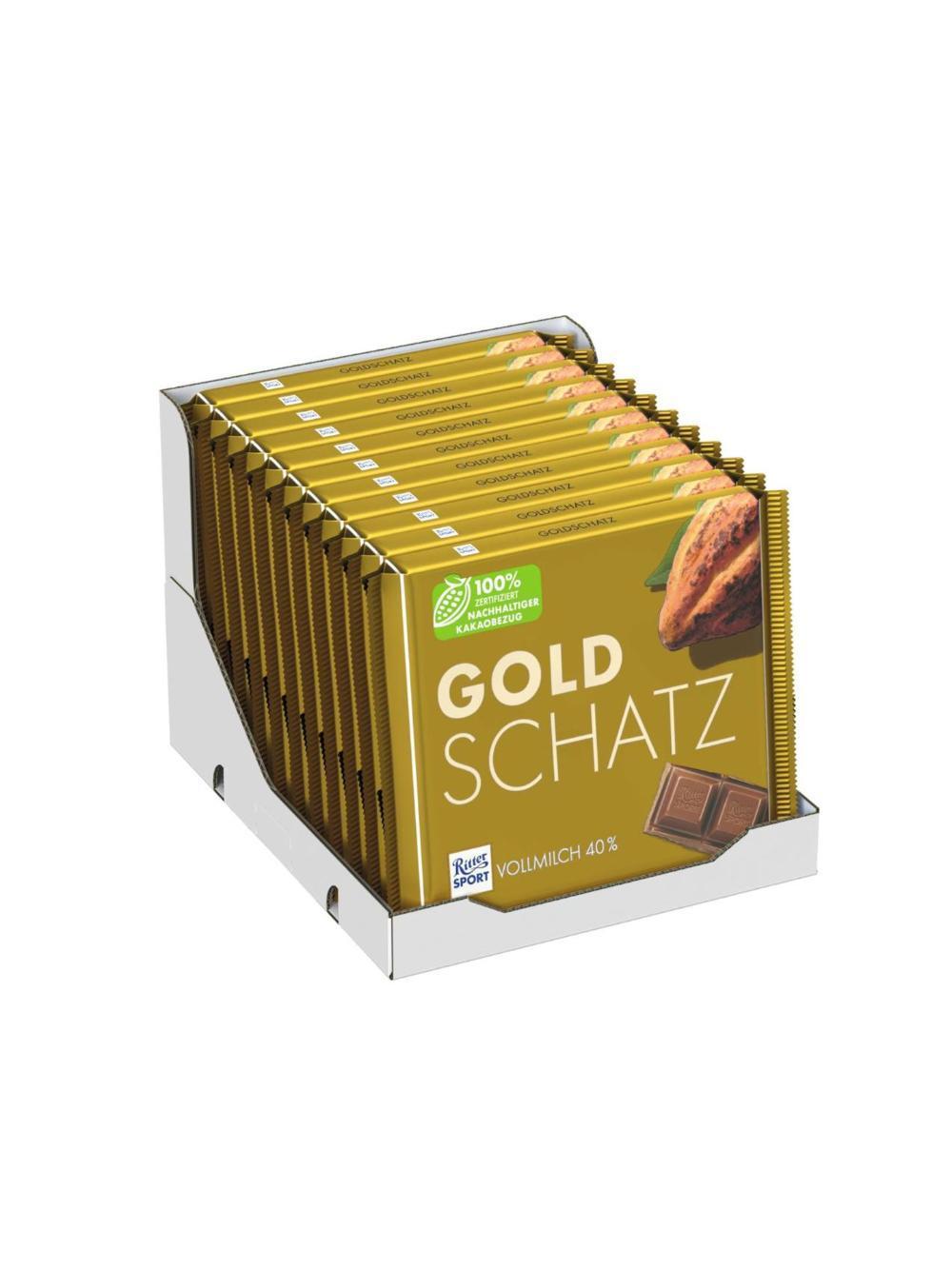 Шоколад Ritter Sport Gold Schatz с высококачественным какао Trinitario 250 г, Минимальный заказ 1 упаковка, в упаковке 12 шт, Цена указана за единицу 1