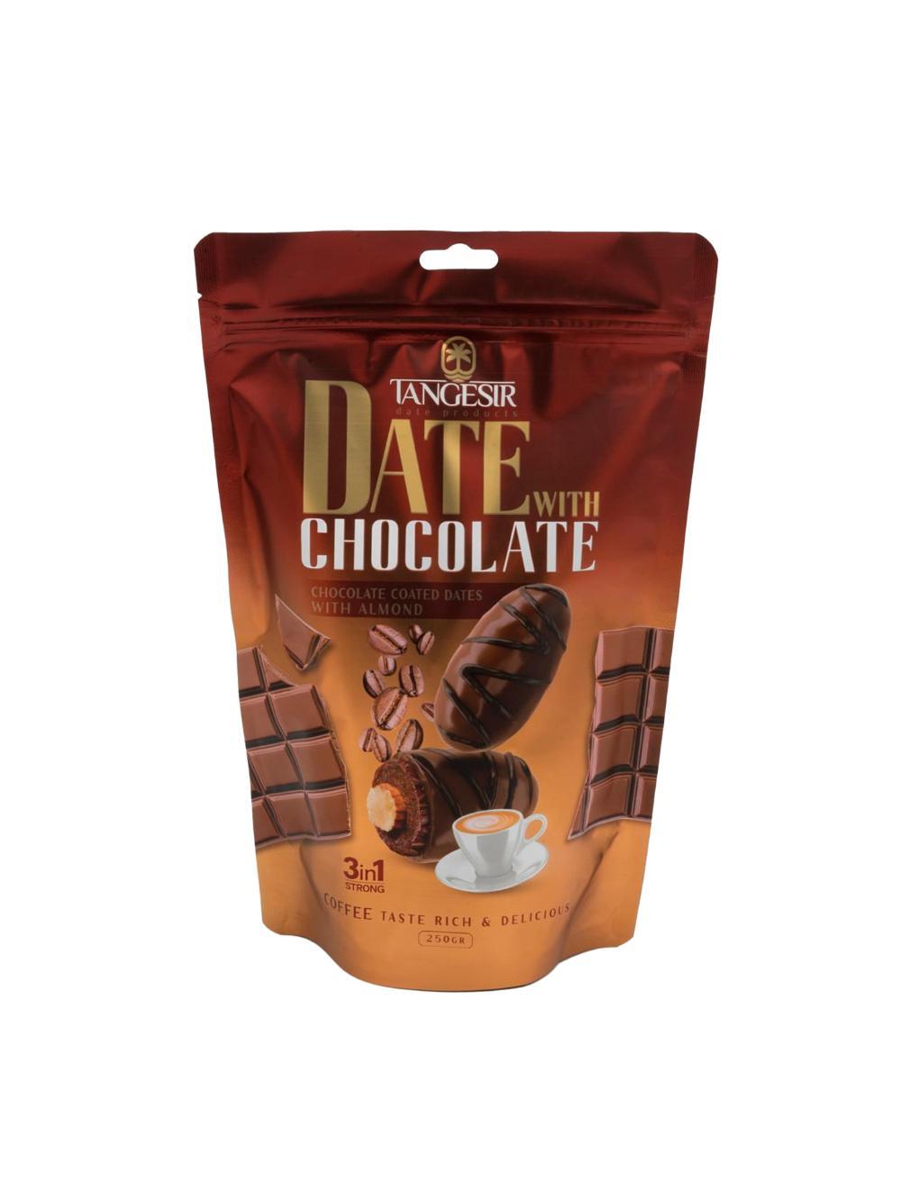Tangesir kofe tamli shokolad qoplamali bodomli xurmo ChocoDate, 250 g 1