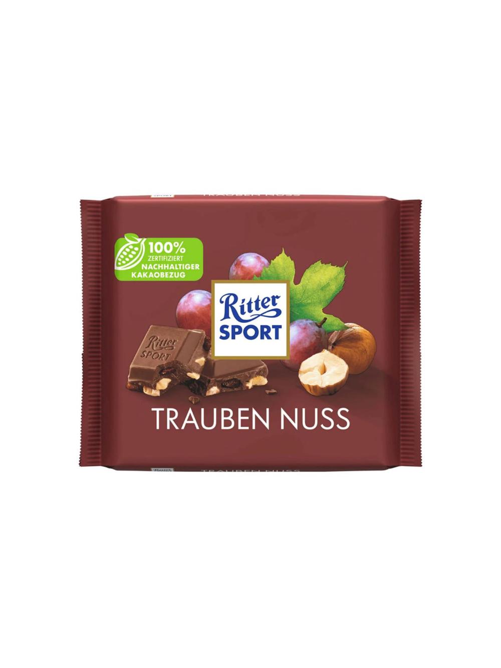 Шоколад Trauben Nuss с изюмом и орехом лещины, 100г, Минимальный заказ 1 упаковка, в упаковке 12 шт, Цена указана за единицу 1