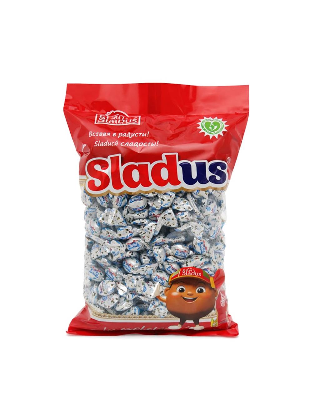 Qarsildoq sharchali sutli konfetlar "Sladus Milk Grash"  500 g 1