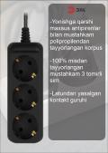 ERA elektr uzaytirgich 3 m|3 rozetka|2200W |10A|yerga ulash|qora 4