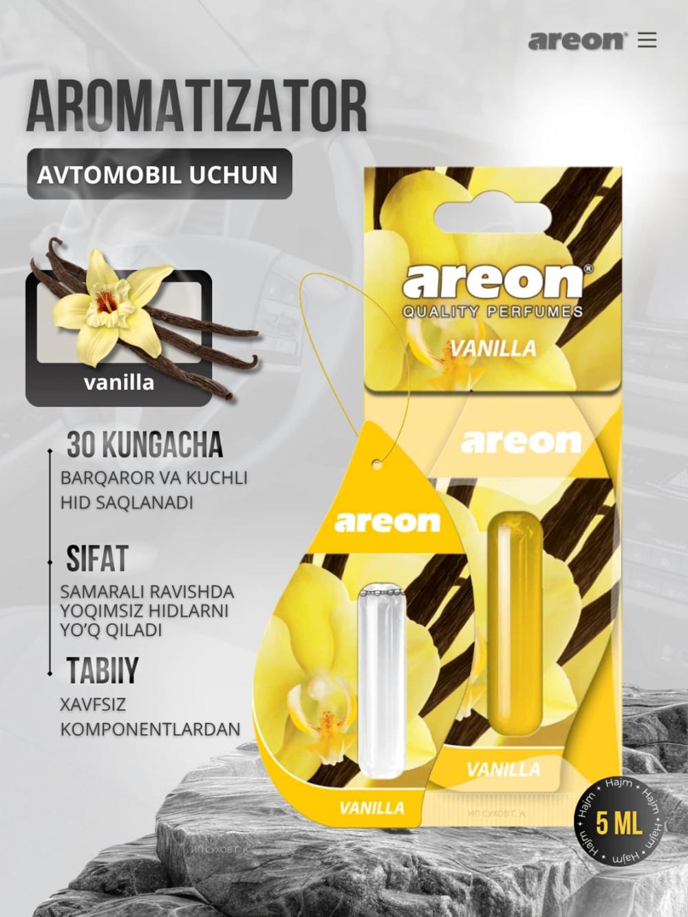 Asvijitil avto Areon Mon Liquid 5 ml - mashina uchun asvejitel va hid beruvchi 2