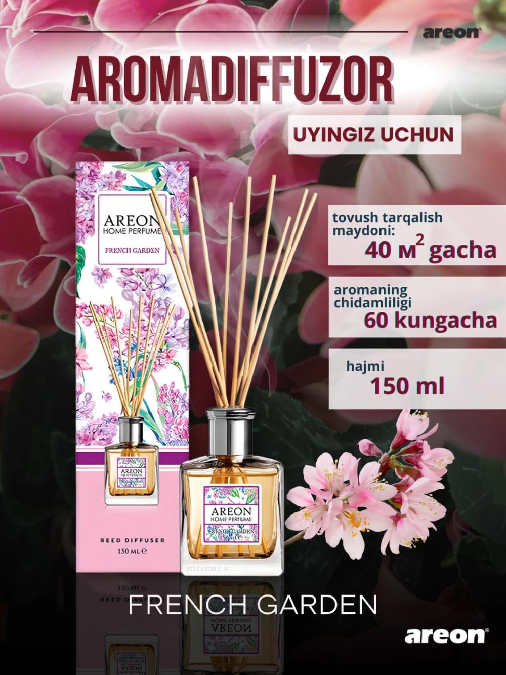 Аромадиффузор Areon Home Perfume Garden 150 мл – ароматизатор воздуха для дома и офиса 2