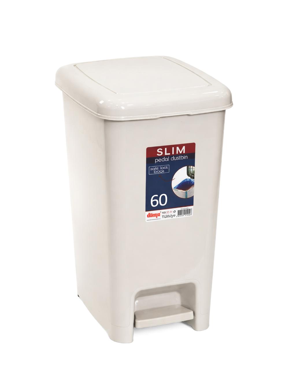 Plastik pedal axlat qutisi (turli xil ranglarda) 60 litr 1