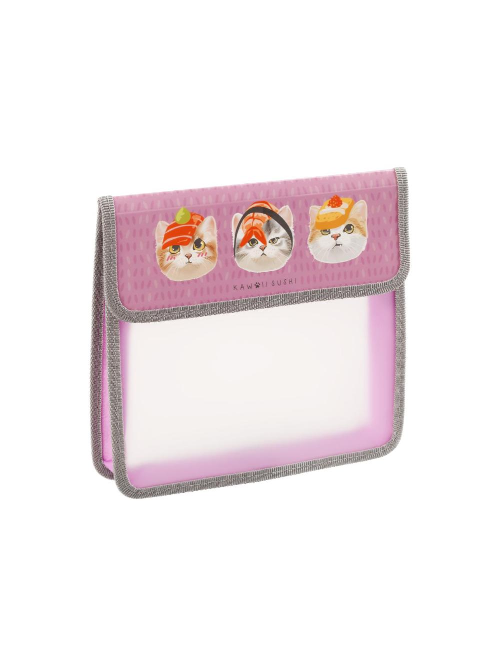 Daftarlar uchun papka, 1 bo'lmali, ArtSpace "Kawai Sushi", A5, plastik, yopishqoqli (1/36) ПТ-45_58183 1