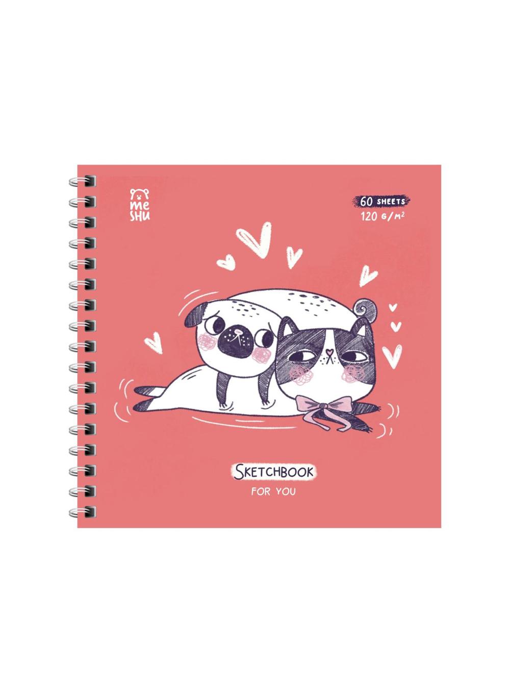 Sketchbuk 60v., 150*150 MESHU "Amurnaya istoriya", grebenda, tanl. lak, soft-touch, 120g/m2 (1/20) MS_53038 1